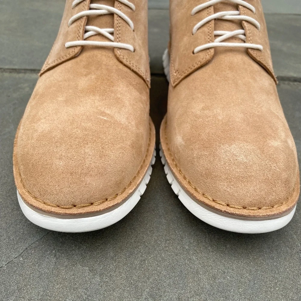 Cole Haan Zerogrand Stitchout Oxford shoes beige ivory suede 11M